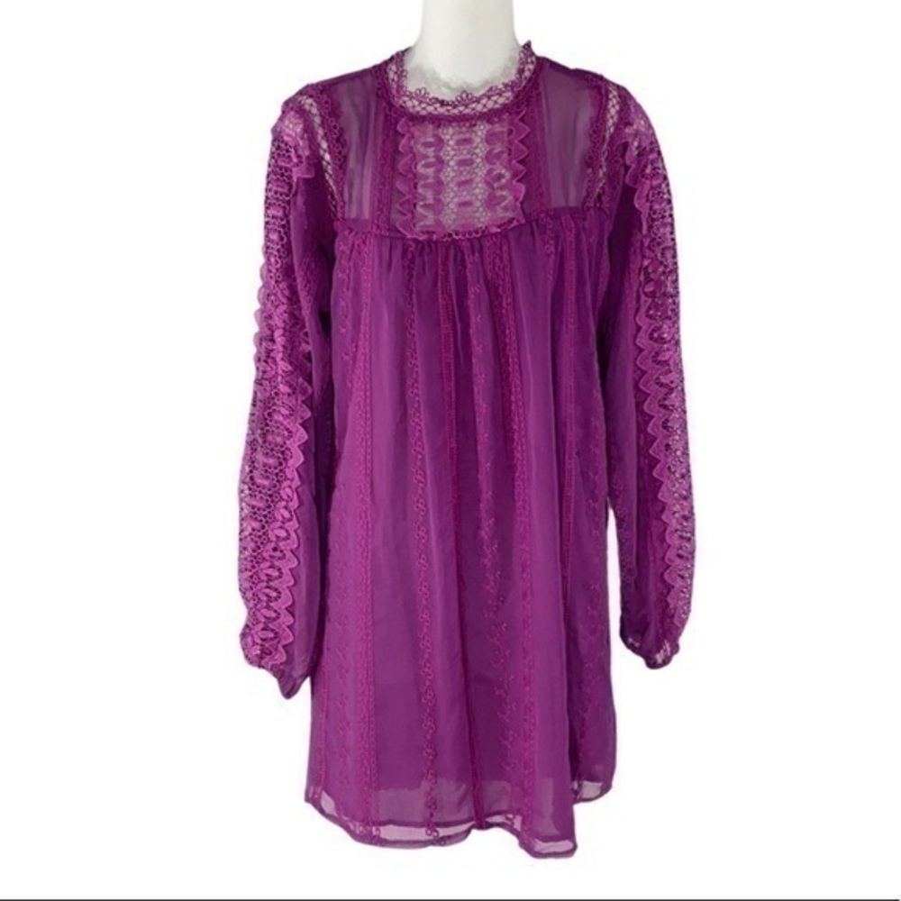 NWT Strut & Bolt purple lace shift dress BB7